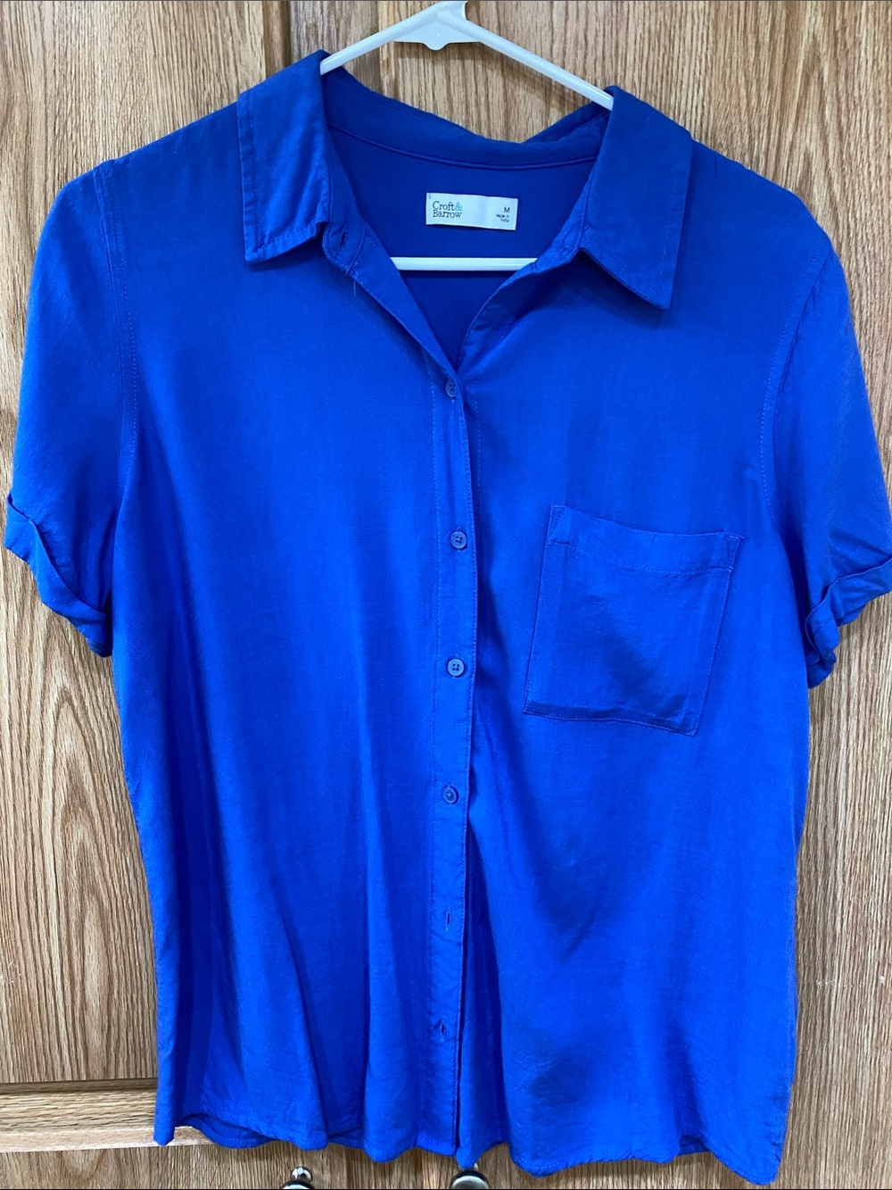 croft & barrow Blue Knit Short-Sleeve Top
